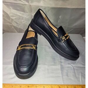 Kelly & Katie Women's Black Synthetic Slip-On Loafer Flats Round Toe 9M